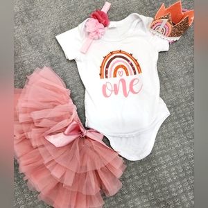 Boho Rainbow 1st Birthday Outfit